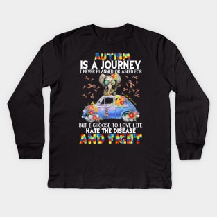 Autism Is A Journey Kids Long Sleeve T-Shirt